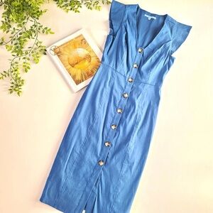 Antonio Melani Kinsley Button MIDI Dress Size 6